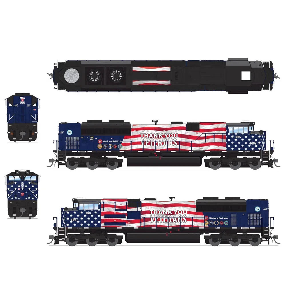 BLI Train Model HO 1/87 SD70Ace MRL 4407 American Diesel Locomotive Digital Sound Effect Train Model Toy