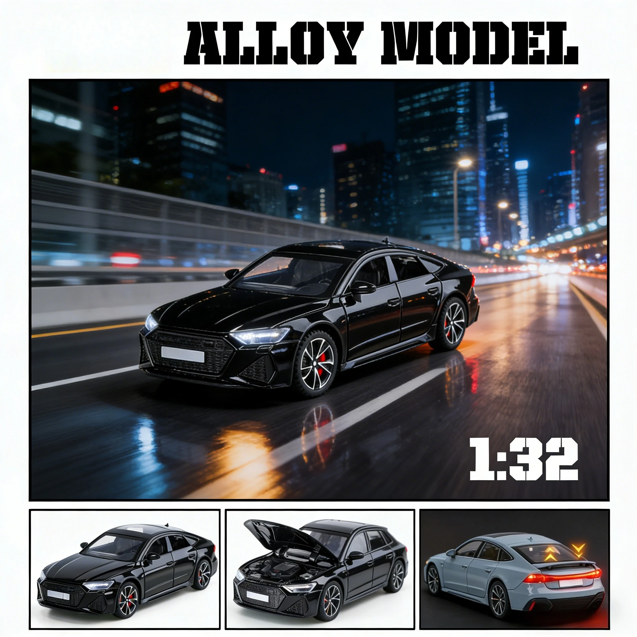 

Новая модель для 1:32 RS7, модель автомобиля из сплава, изысканные настольные украшения, лучшая коллекция для любителей моделей автомобилей, Рождественский подарок