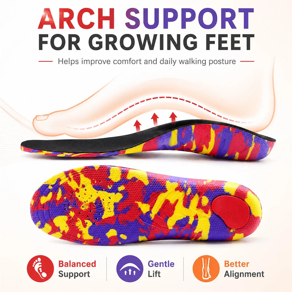 2-4 Pairs Best EVA Orthopedic Insoles Kid Adult Shoe Pad Orthotic Flatfoot 3.5cm Hard Arch Support Heel Fixed