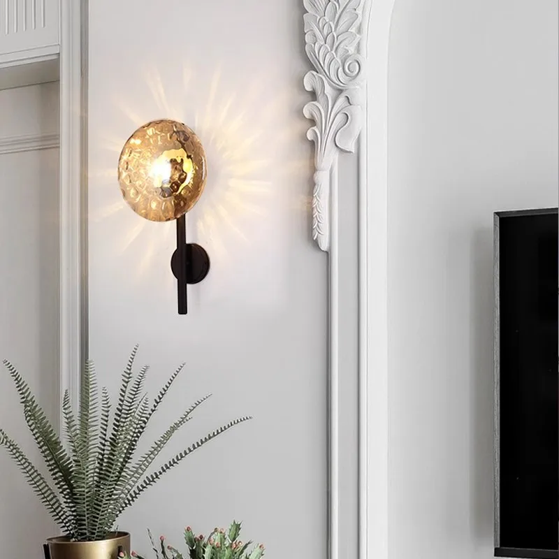 Simple interior wall lamp aisle restaurant hotel rooms living room hallway bedroom designer glass bedside lamp