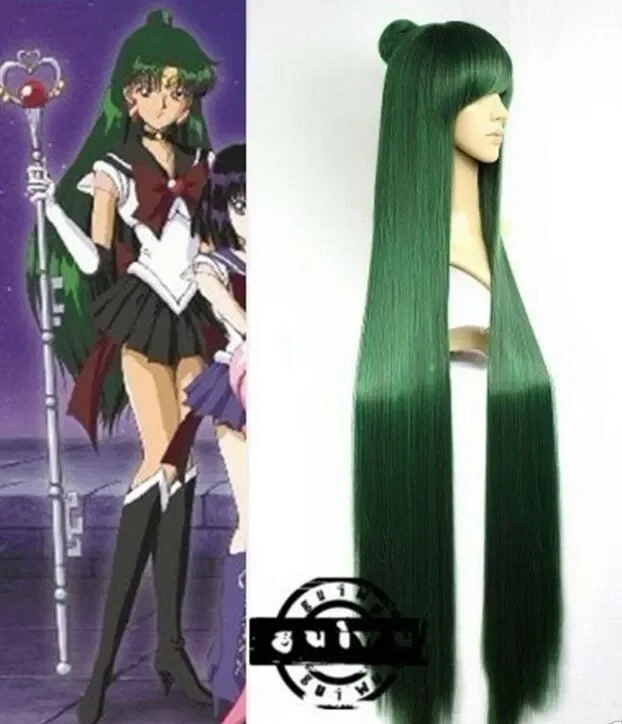 

Wholesale New Wig Cosplay Sailor Moon Sailor Pluto Meiou Setsuna Straight Green Wigs