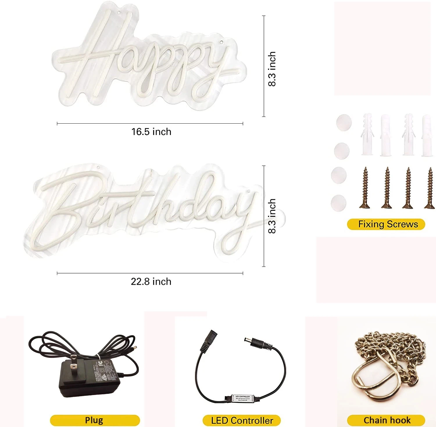 Neon led Sign Happy Birthday Led Light Party Flex Transparent Acrylic Oh Baby Neon Light Sign Wedding Party wall Decor