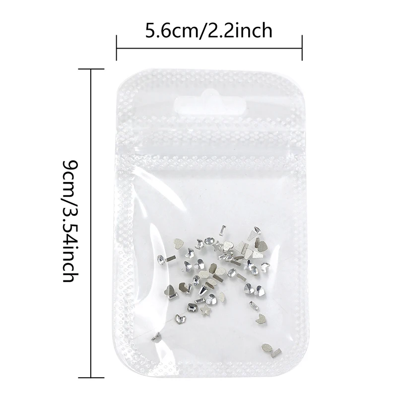 50Pcs Flat Bottom Special-Shaped Diamond White Crystal Rhinestone 3D Manicure Nail Art Decoration Charms Jewelry Glass Stone