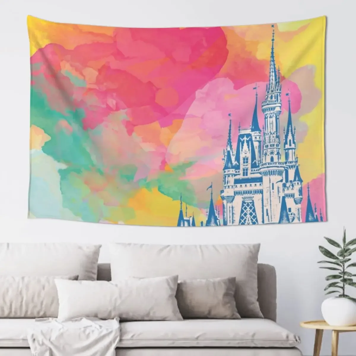 

Magic Castle Watercolor II Tapestry Bedroom Decorations Wall Decor Hanging Home Decorations Aesthetic Cute Room Decor Tapestry