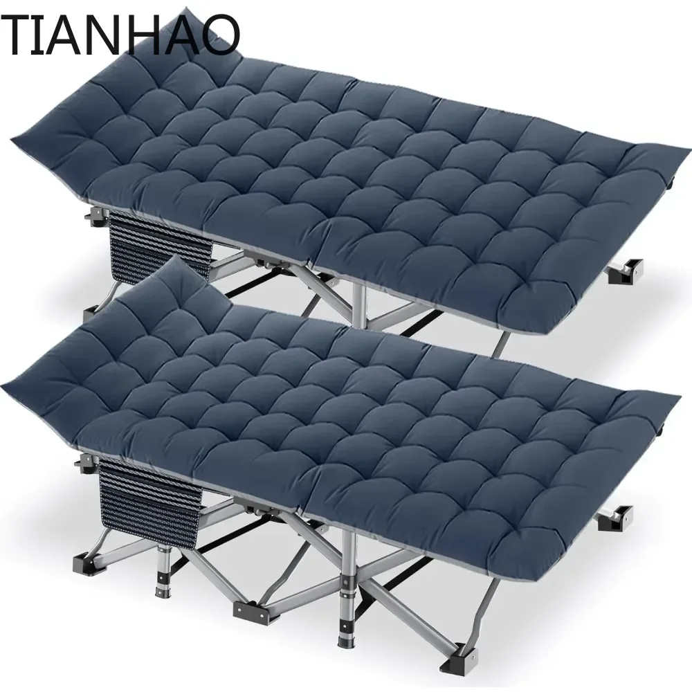 Folding Camping Cot with Mattress, 2 Pack Heavy Duty Folding Cot for Adults, Portable Sleeping Cot Bed Adults Outdoor Bedwith