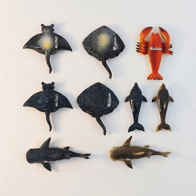 مغناطيس ثلاجة مجسمة ثلاثية الأبعاد ، ديكور منزلي ، مشغولات يدوية مضحكة ، نباتات بحرية مالغطس ، تذكارات تذكارية للسفر ، مشغولات يدوية #3