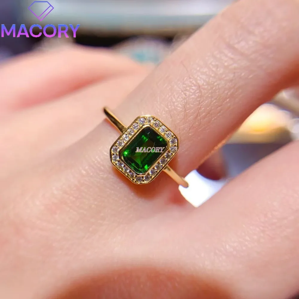 Ladies' 925 Sterling Silver Diopside Jewellery Set Elegant Luxury Jewellery Set for Christmas Valentine's Day Engagement Gift
