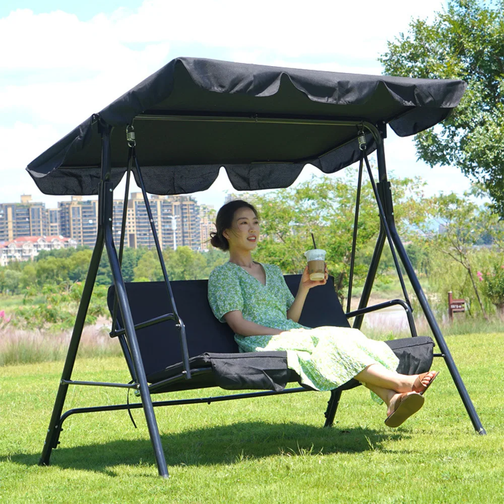 Outdoor Swing Rocking Chair  Wrought Iron Swing Courtyard Garden Hanging Chair Double Triple Balcony Courtyard Children