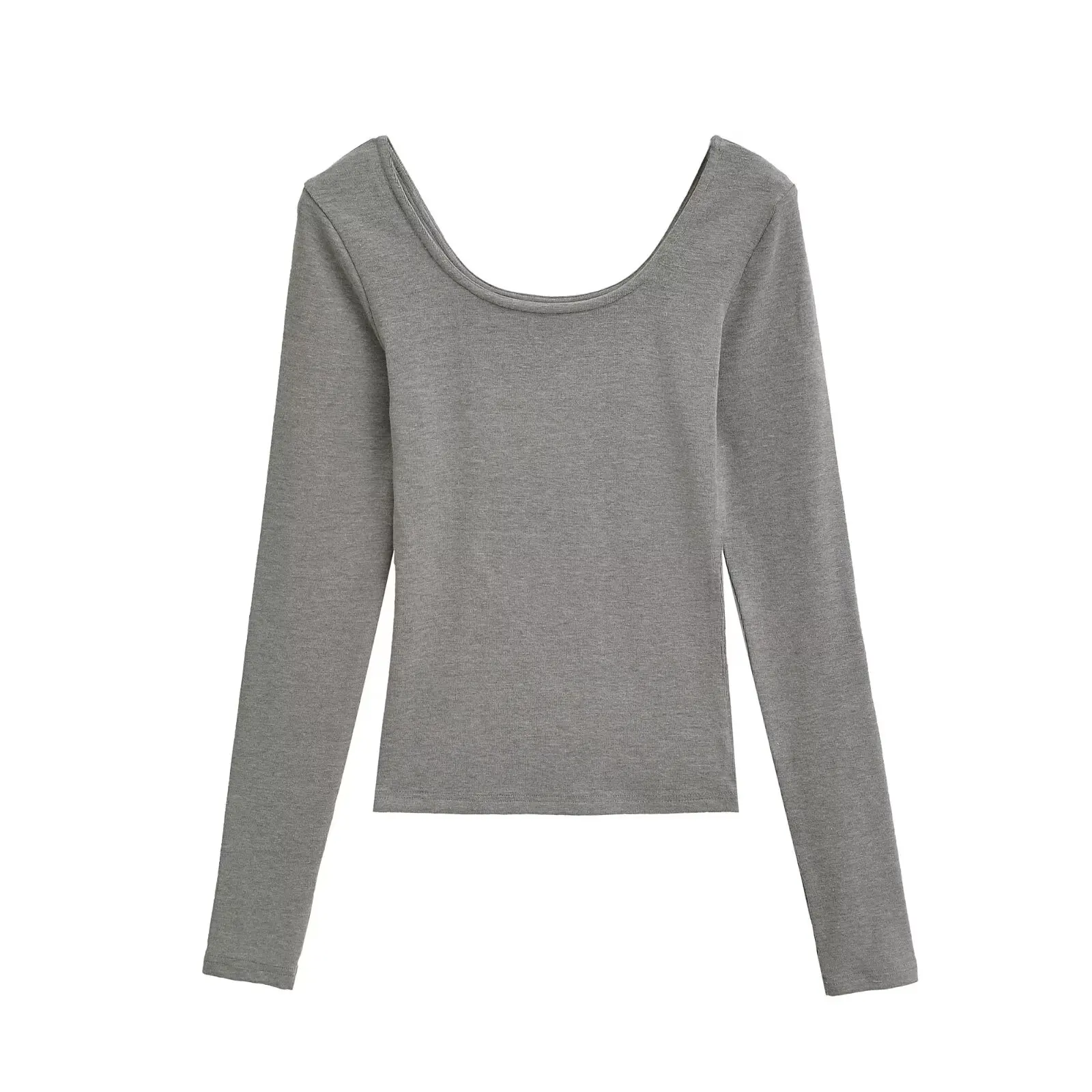 

Сексуальная базовая футболка Long Sve U-Ne, женская цветная базовая футболка для похудения, облегающий топ Street Sle ort Length