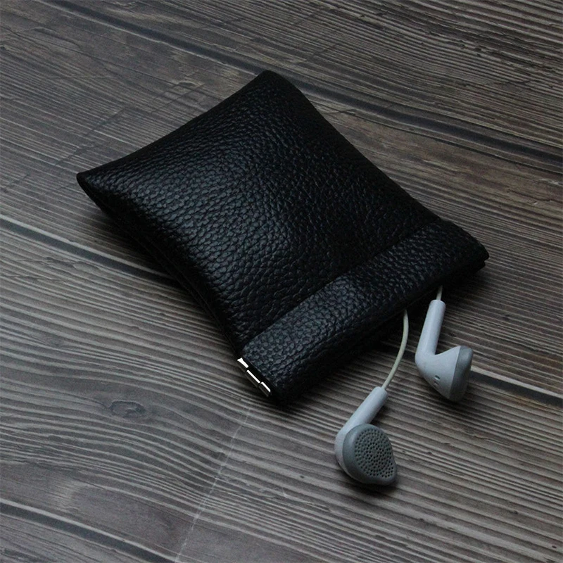 Dompet koin kulit Pu Wanita Pria, tas dompet pendek Mini tempat kartu Headphone kunci