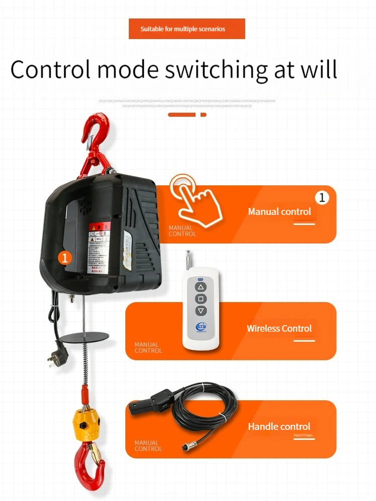 Imagem -06 - Talha Elétrica Portátil Elétrico Mão Guincho Tração Bloco Elétrico Aço Fio Corda Elevação Talha Reboque Corda