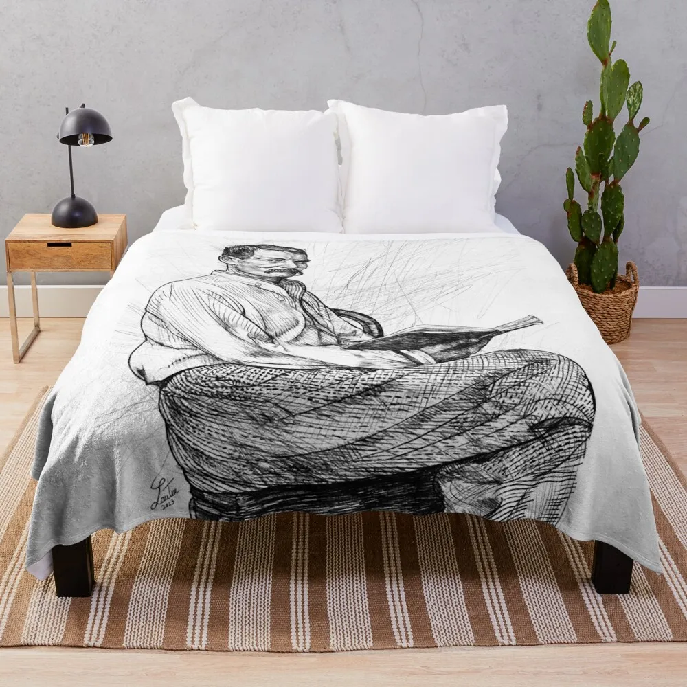 

RICHARD FRANCIS BURTON pencil portrait Throw Blanket Decorative Beds Softest Bed linens Blankets For Bed Blankets