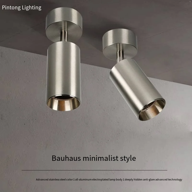 Tainless Steel Surface Mounted Spotlights with Electroplating and Adjustable Angle for Living Room Industrial Style Spotlights