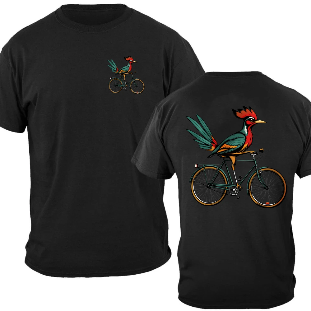 Retro Roadrunner Bicycle Tee, Funny Cycling Shirt, Roadrunner Gift Cycling Gifts Harajuku Streetwear Graphic T Shirts Cotton Top