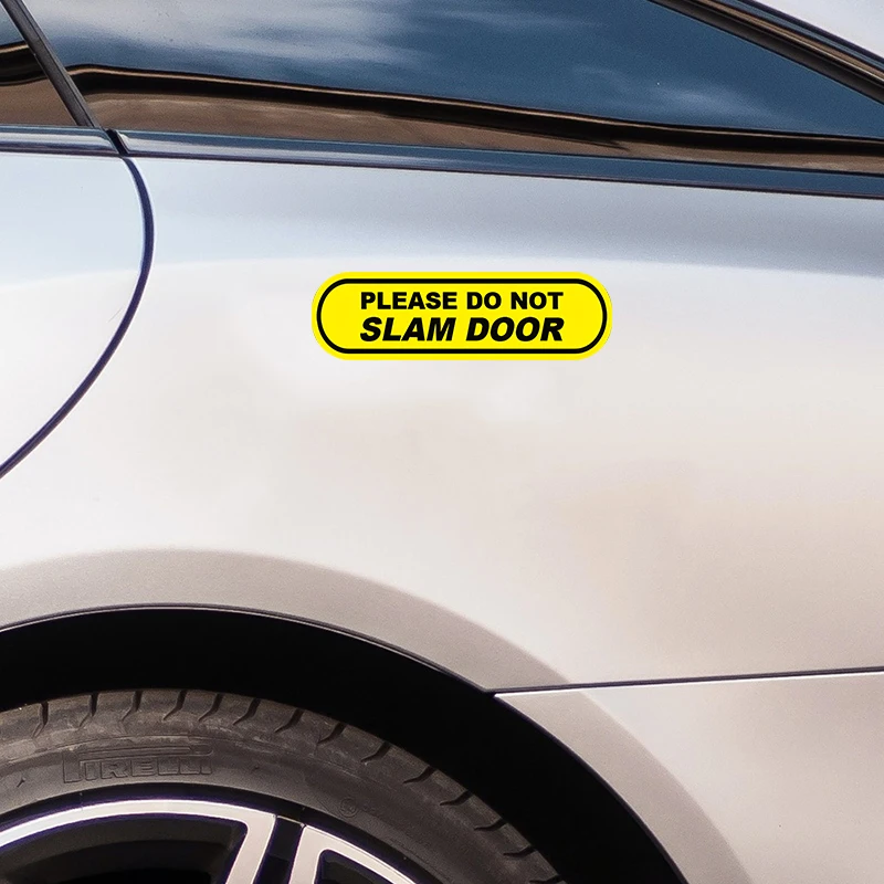 TM70# 2x Please do not slam door Car Window Sticker Decal Car Decals, Weather-Resistant Vinyl Stickers for Windows, Bumper