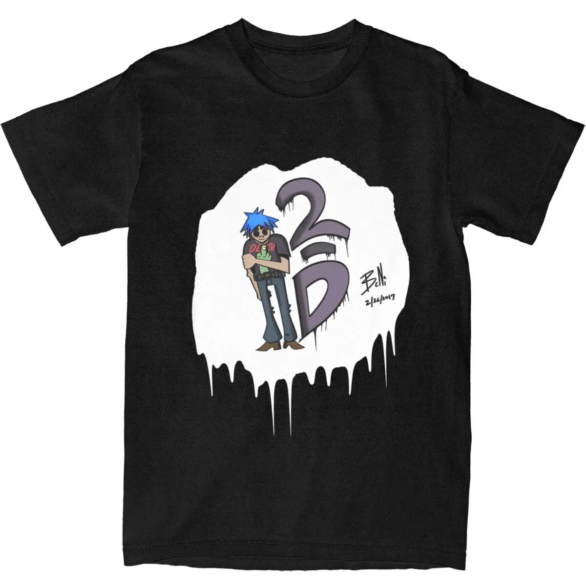 Gorillaz 2-D 2D Merch T-Shirts Men Women Unique Cotton New Arrival Cloth