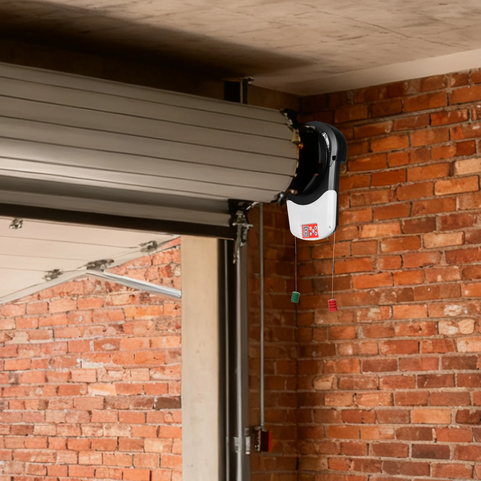 

AC110V Electric Rolling Door Opener, Automatic Wall Mount Roll Up Garage Doors Opener with 2 Remotes and LED Light, Low Noise