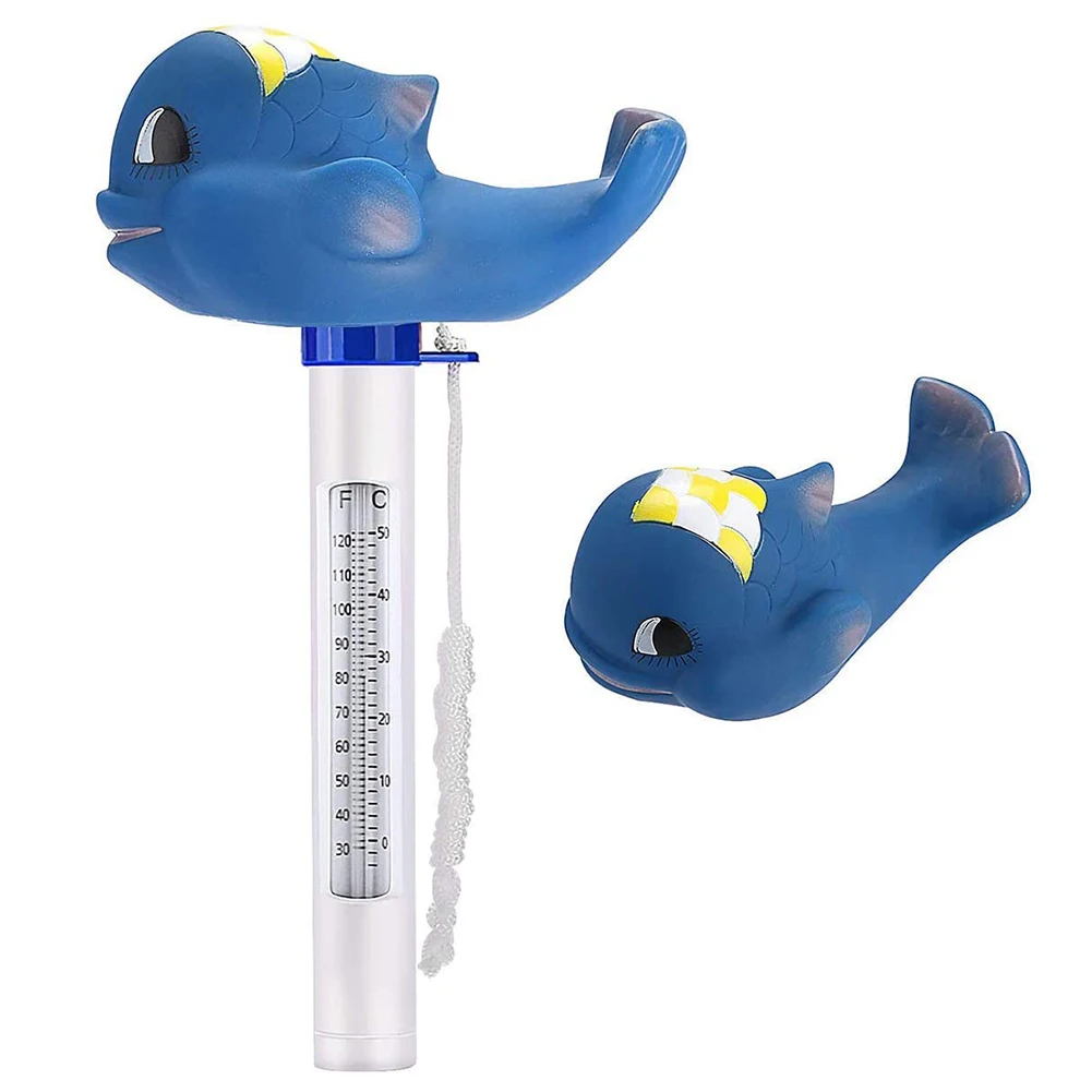Whale Water Thermometer 0℃-50℃ Swimming Pool Thermometer Versatile Water Temperature Meter for Outdoor Indoor Swimming Pools