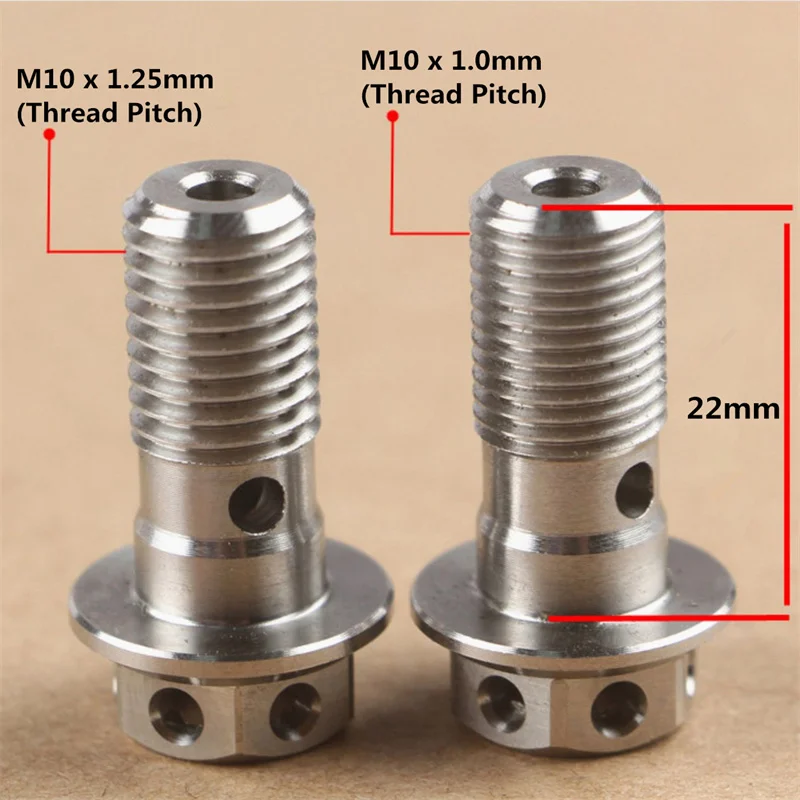 Универсальный ЧПУ M10 * 22 шаг резьбы 1,0/1,25 мм мотоциклетные тормозные суппорты винт гидравлический главный тормозной цилиндр масляный шланг банджо болт