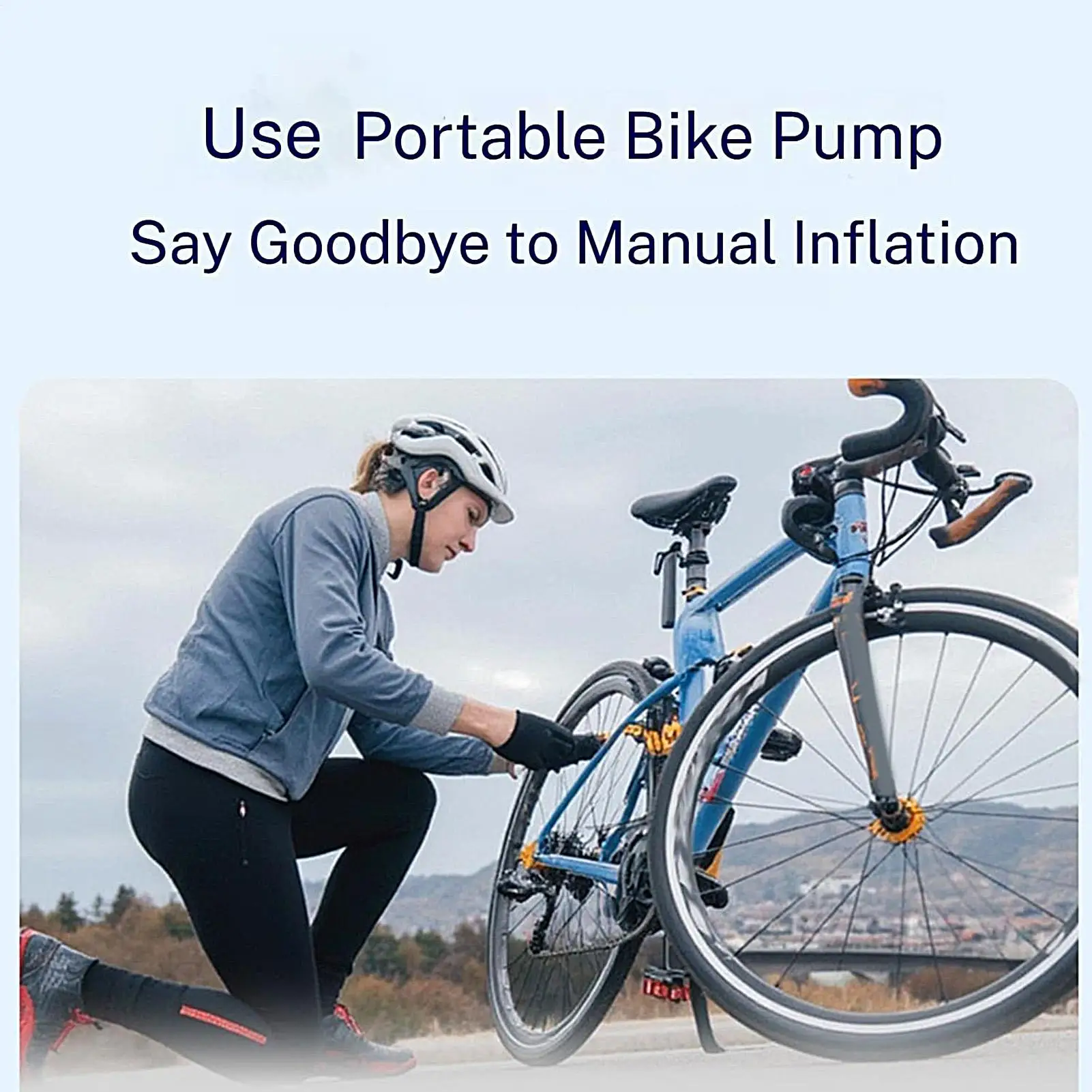 Bike Air Pump Auto Off With LED Light Pressure Gauge Electric Ball Pump Small Inflator For Road Mountain Cycling Balloon Pool