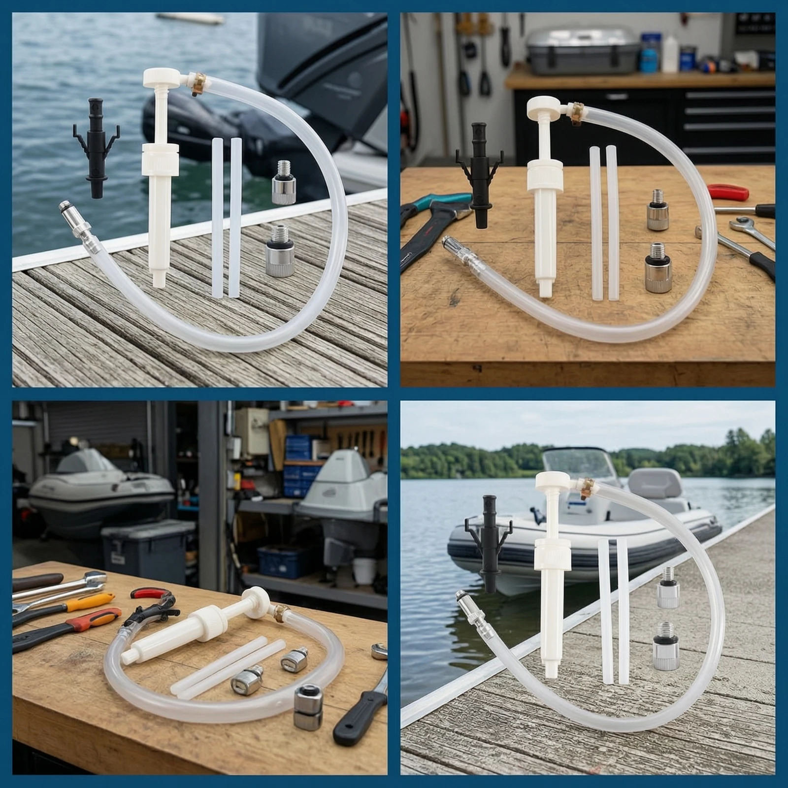 Marine Engine Flusher with Hose and Oil Suction Kit Versatile Flexible Reusable Tool for Quick Boat Maintenance