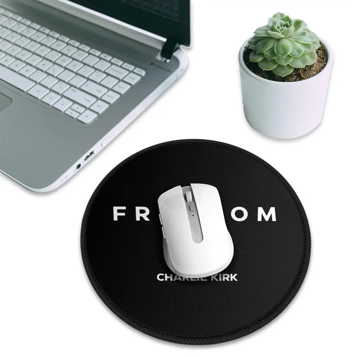 Charlie Kirk Freedom Great American Patriot Round Mouse Pad Computer Keyboard Mouse Mat Gaming Laptop Desk Mat