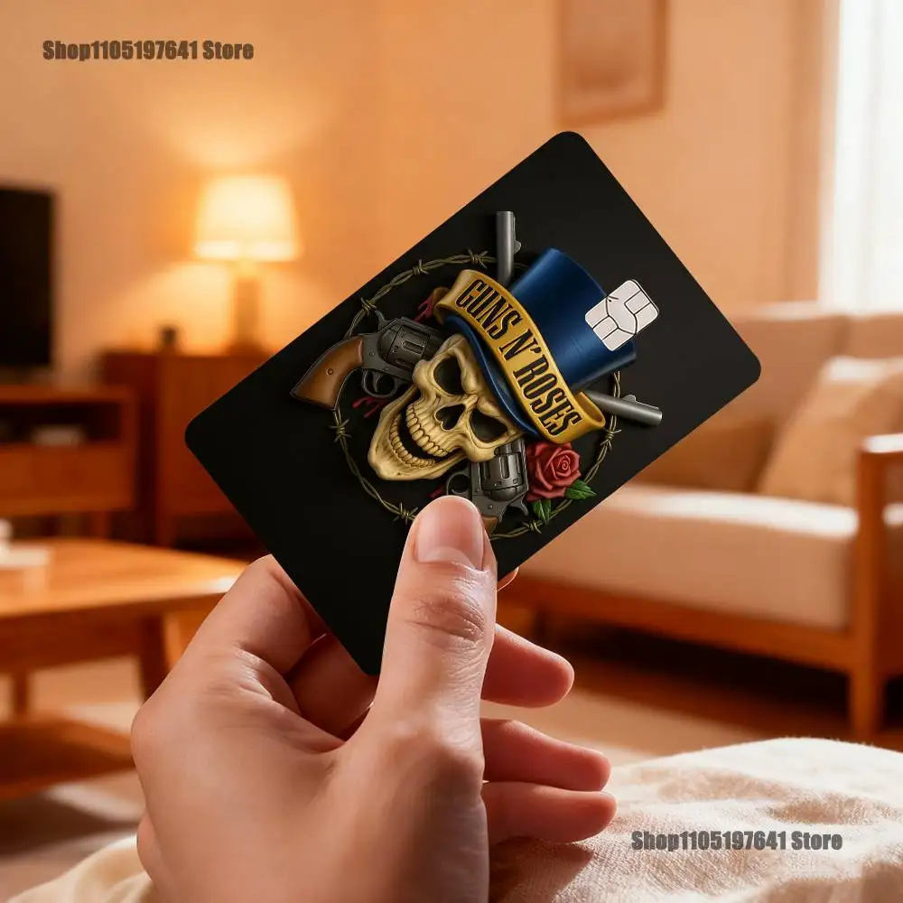 バンド G-ガンズ アンド ローゼズ カード ステッカー クレジット ビザ デビット 銀行 チャージ カード バス メトロ 防水ステッカー デカール デコレーション