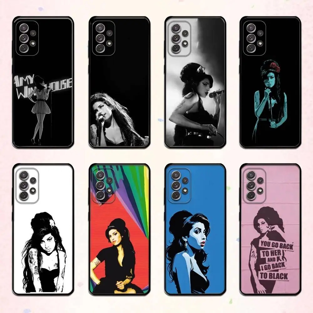 

Amy W-Winehouse Phone Case For Samsung S 25,24,23,22,30,21,10,9,Ultra,Plus,Lite,FE,4,5 G Soft Black Case