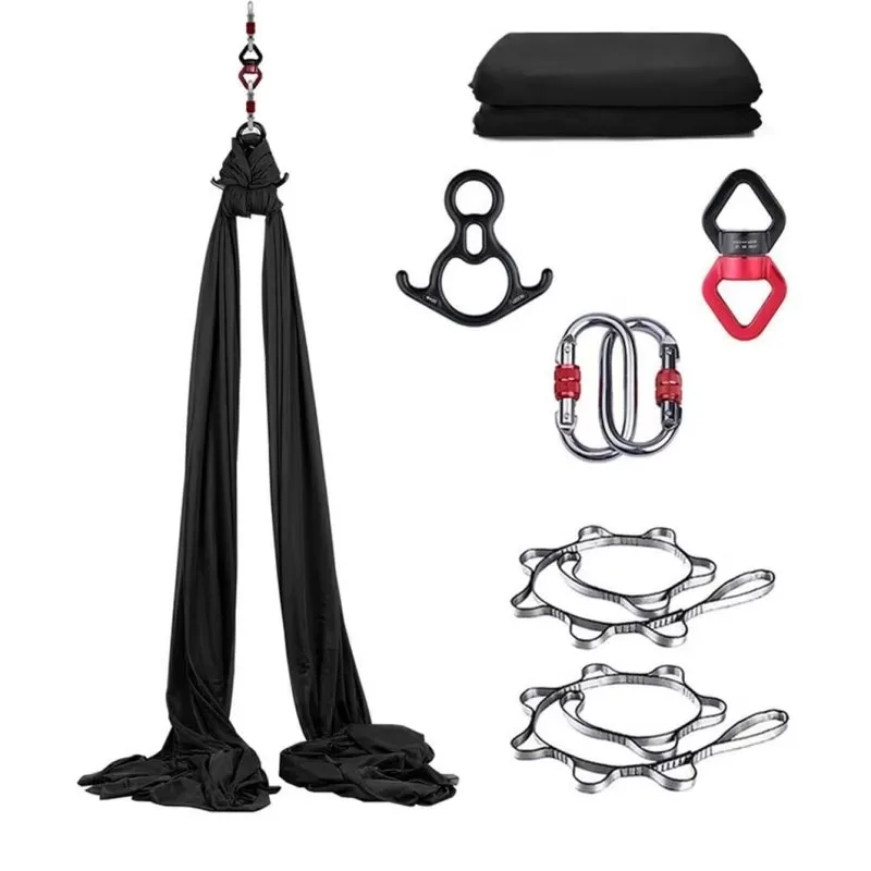 2026 WQ EB 8m Aerial Yoga Satin Hammock Set With 2.8m Wide Durable Nylon Stretch Straps For Home Elastic Pilates Use
