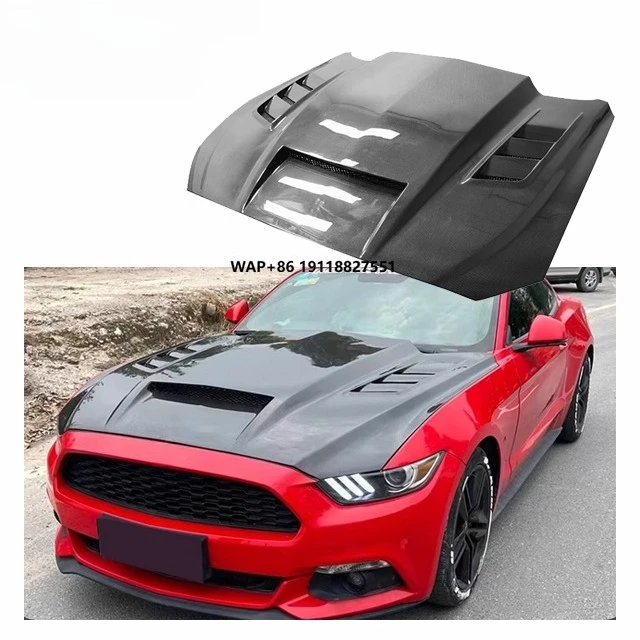 

Carbon TF Hood for Mustang S550 15-17 Upgrade TF Style Body Kit Mustang Engine Bonnet Hood