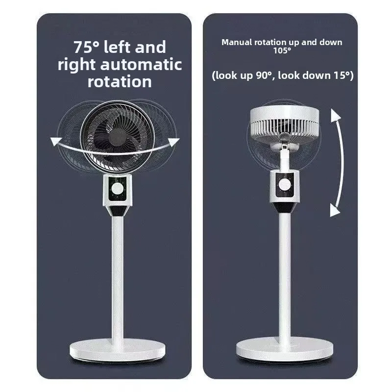 Compact Tabletop Floor Standing Household Fan Quiet Solid Color Remote Control High Wind Power Quiet Air Circulation Fan
