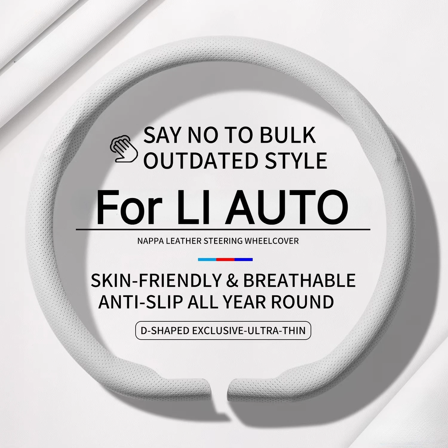Ultra-Thin Luxury Car Steering Wheel Cover Wrappers Suitable For LEADING IDEAL LI AUTO L6 L7 L8 L9 ONE/MEGA I6 I8 Car Styling