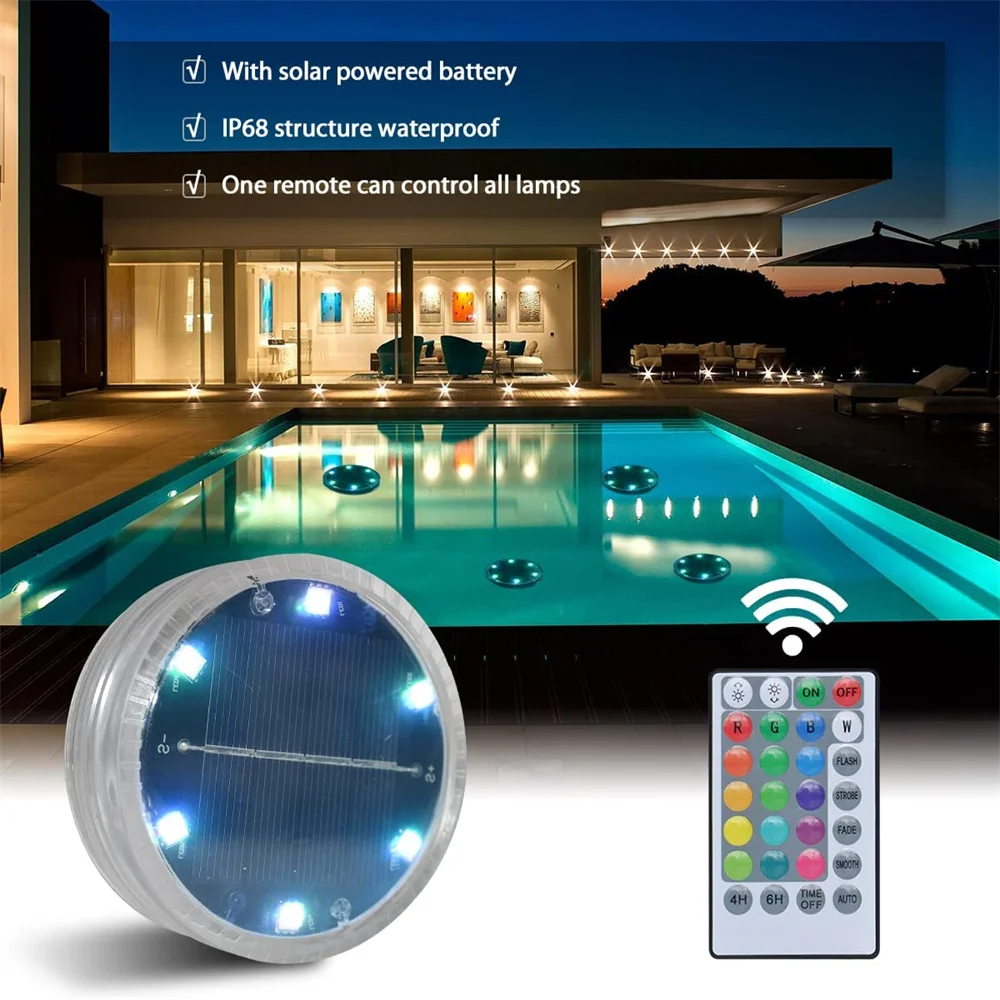 Imagem -03 - Luz Solar Submersível Led com Ventosas e Ímãs Impermeável Ip68 Luzes Flutuantes da Piscina para Piscina e Aquário