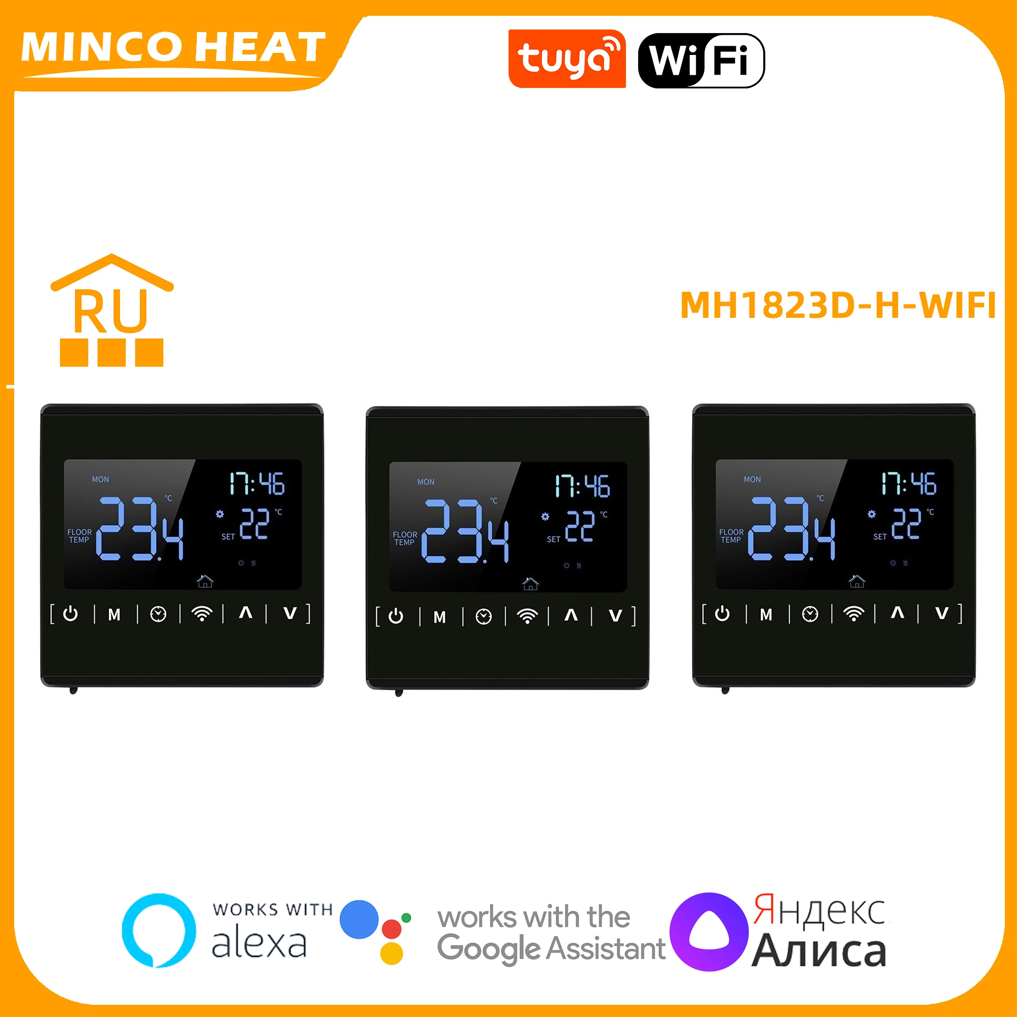 Minco Heat Tuya Smart Home Thermostat 3A/16A Underfloor Heating/Water/Gas Boiler Temperature Controller for Alexa Google Home