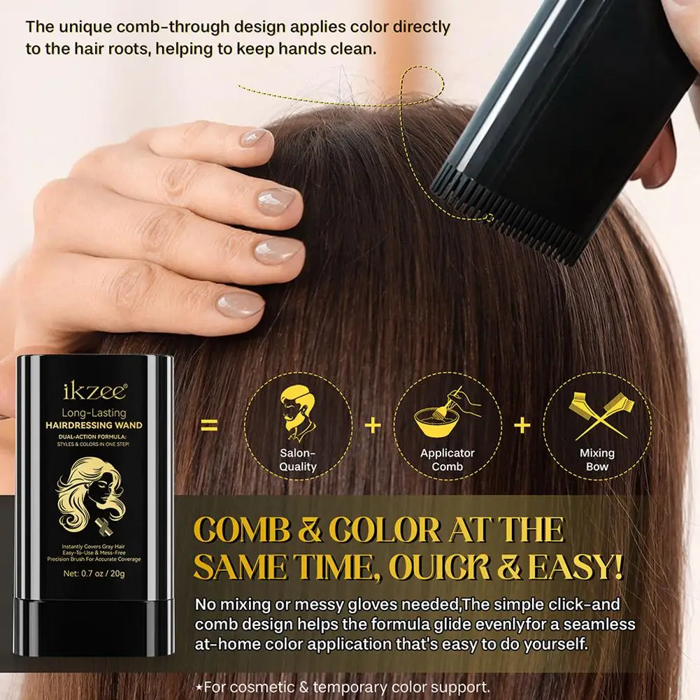 جديد 3 ألوان عصا الشعر، قطعة أثرية لتغطية الشعر الرمادي لا تساقط اللون المتاح صبغة شعر عصا جذور الشعر صبغ الشعر واللون