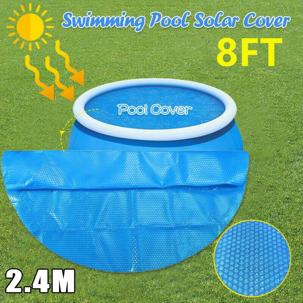 

Solar Swimming Pool Cover Yard POOL COVER ROUND PADDLING SWIMMING 2.4m3m6m Blue Dustproof Garden Outdoor Living