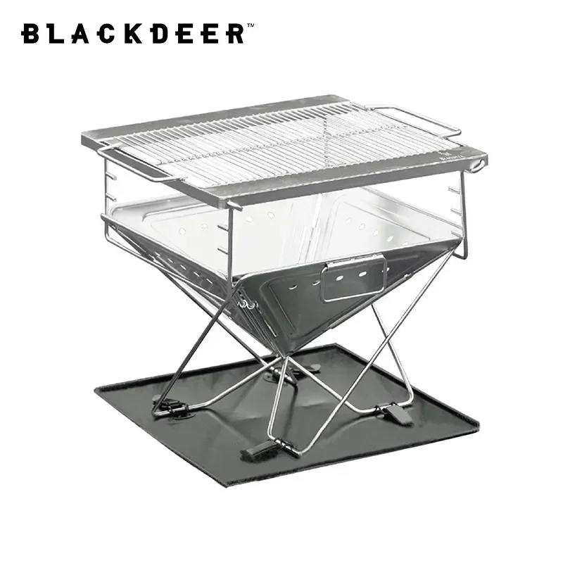 

BLACKDEER Camping Fire Rack Stainless Steel Picnic Grill Foldable Portable Bonfire Table Carbon Heating Wood Stove Home BBQ