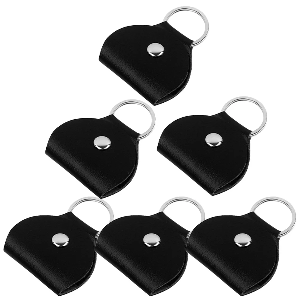 

6 Pcs Guitar Pick Case Holder Keychain with Pouch Picks Bag Holders Portable Accessories