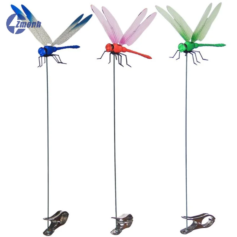 New！1Pc/4Pcs Simulation Dragonfly Clip Bug Deterrents Realistic Dragonfly Hat Clip Bug Repellent Dragonfly Home Garden Decor
