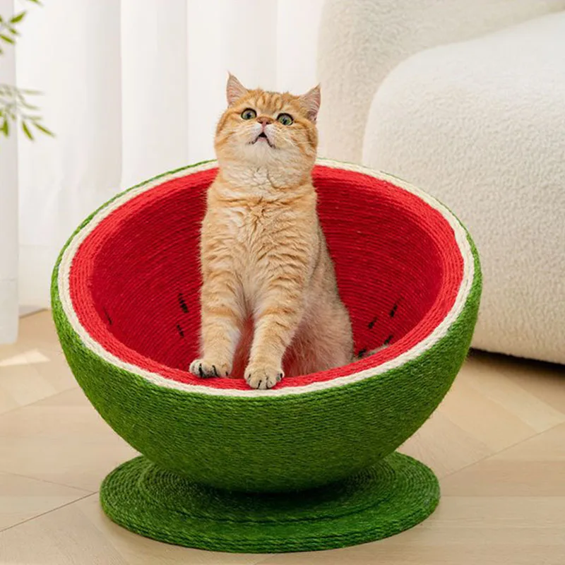 

Watermelon Cat Scratch Board Nest Climbing Frame Pet Toy Sisal Cat Scratch Basin Not Falling Debris For Pet Furniture Supplies