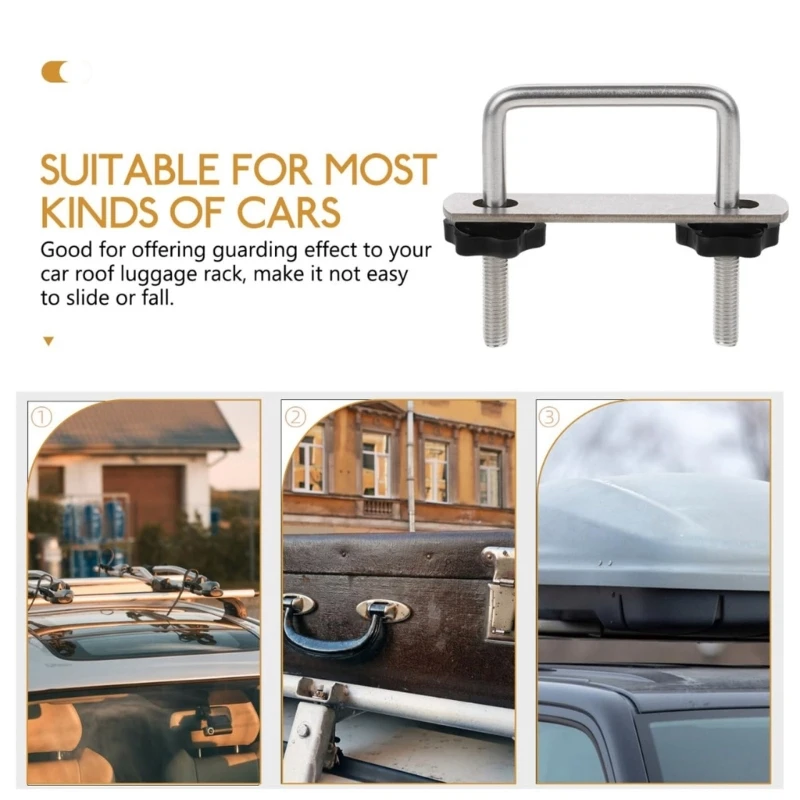  Multipurpose Universal Auto Roof Crossbar Clamping Bracket Rack Antislip Luggage Fastener for Adventure Travel