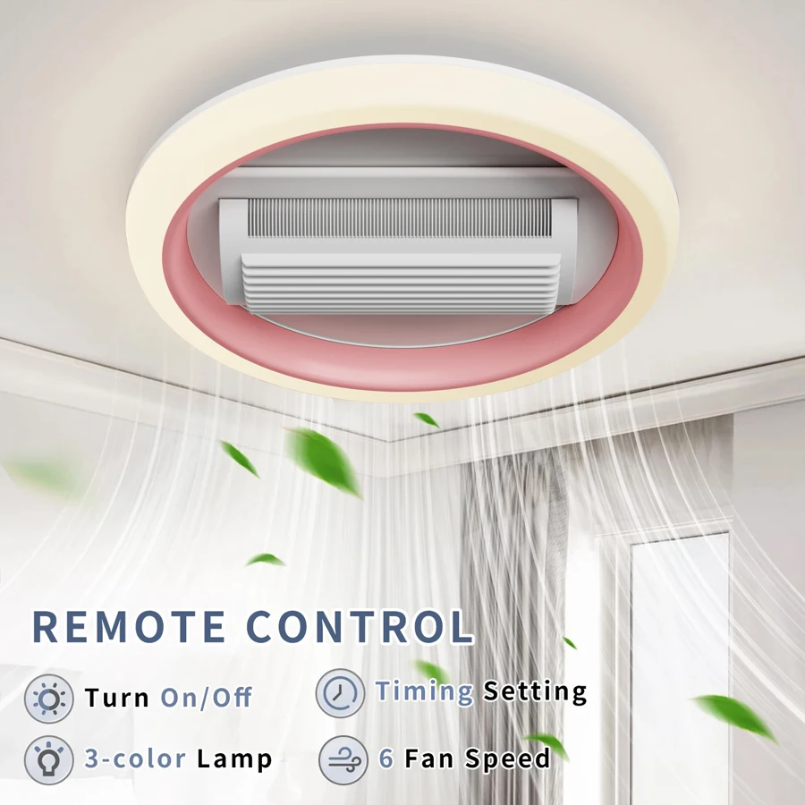 

Pink LED Ceiling Fan, Remote Control, Silent, Infinite Dimming, Modern Fan Lighting, Living Room, Bedroom LED Ceiling Fan