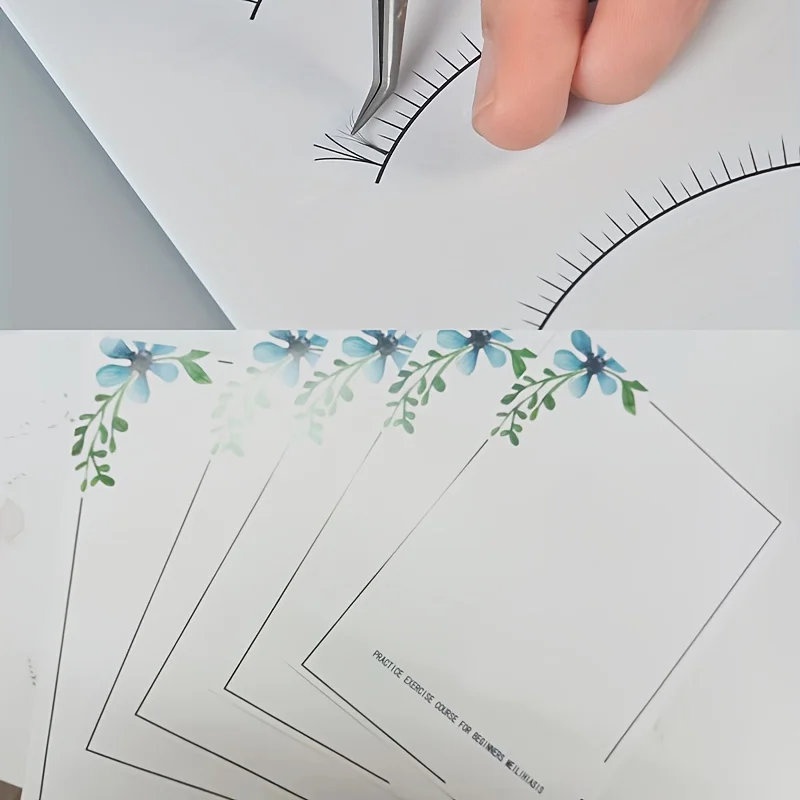 Profesjonalny podręcznik do przedłużania rzęs, wzornik do ćwiczeń, papierowy szablon do mapowania rzęs, poradnik dla początkujących, zestaw do przedłużania sztucznych rzęs.