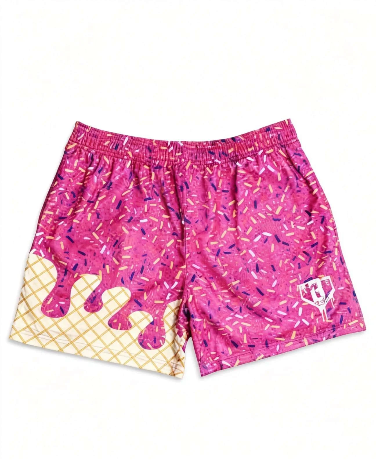 

Mens Ice Cream Print Mesh Athletic Shorts Lightweight Quick-Dry Gym Workout Running Beach Shorts