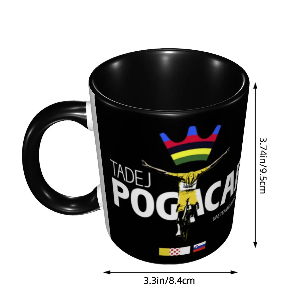 UAE Tadejs Cycling Racer Pogacars Coffee Mug DIY Custom Ceramic Milk Tea Mug