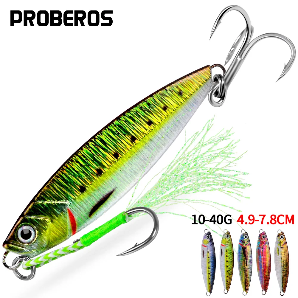

Slow Jig 1PC Metal Casting Hard Lure Bait Jigging Spoon Sea Bass Trout Trolling Fishing Lure Wobbler Spinner Bait Tackle 10g-40g