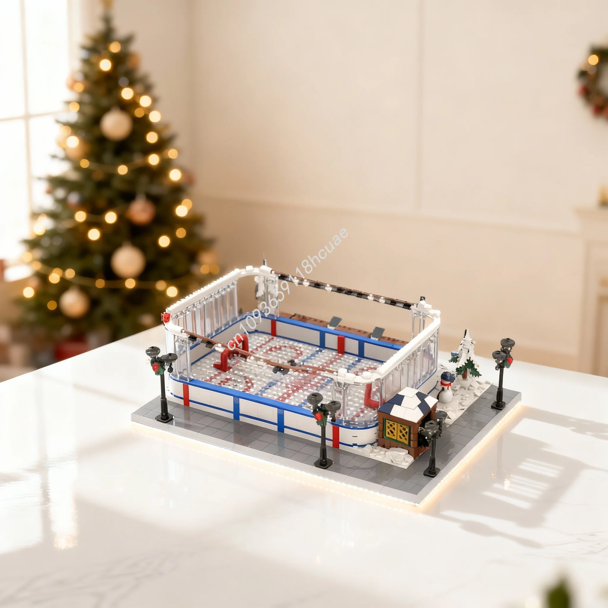 

1401pcs MOC Modular Streetscape Winter Ice Hockey Model Building Christmas Gifts Blocks Architecture Toys Idea Education