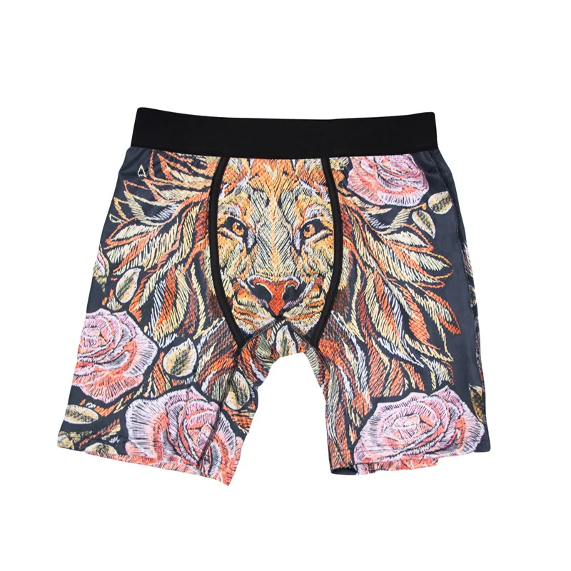 5Pcs Fashion Print Men Underwear Boxer Cueca Man Panties Lingerie Men Underpants Boxershorts Trunks Plus Size XL-5XL Men's Boxer