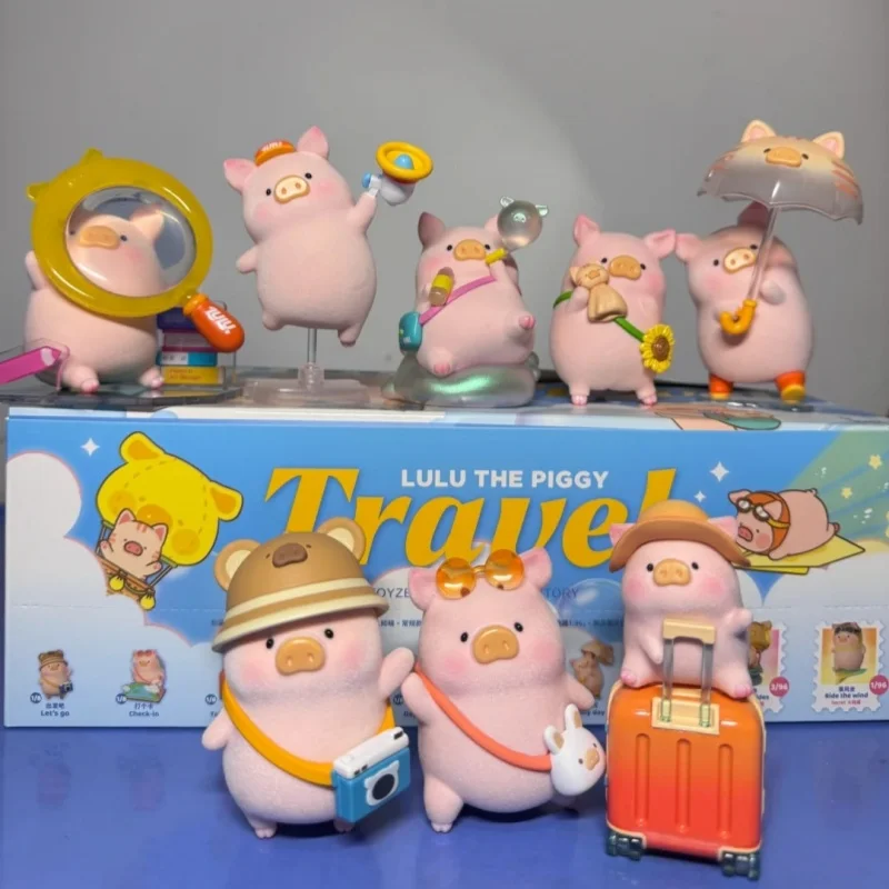 

Лидер продаж, натуральная серия Lulu Pig Travel Series, слепая коробка, консервированная фигурка свиньи, милая фигурка, подарок на день рождения для девочек, модная игра