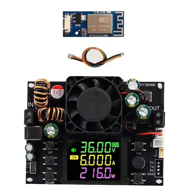 

AU61-216W 6A CNC DC Buck Boost Converter Color Screen Adjustable Voltage Current Regulator Constant Power Step-Down Power